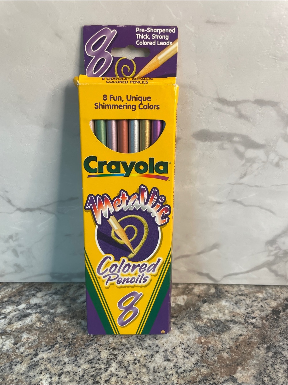 1998 Crayola Metallic Colored Pencils - 8 Shimmering Colors